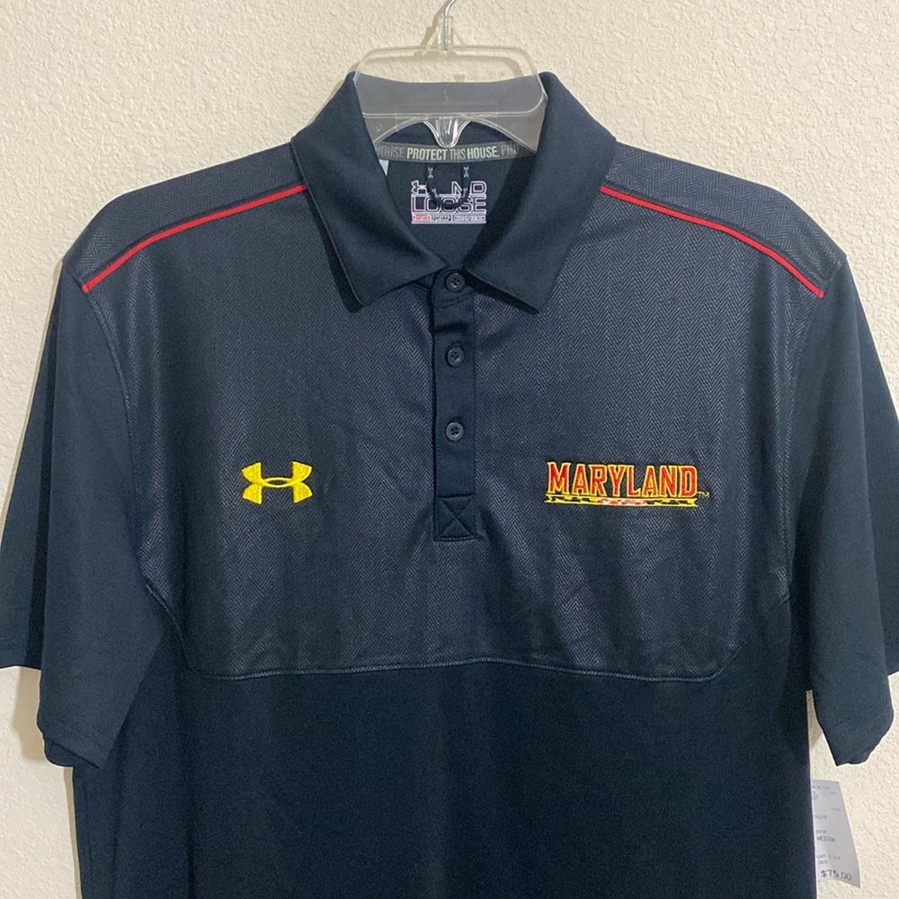 UNDER ARMOUR Men's University of Maryland Terrapins Golf Shirt Size M